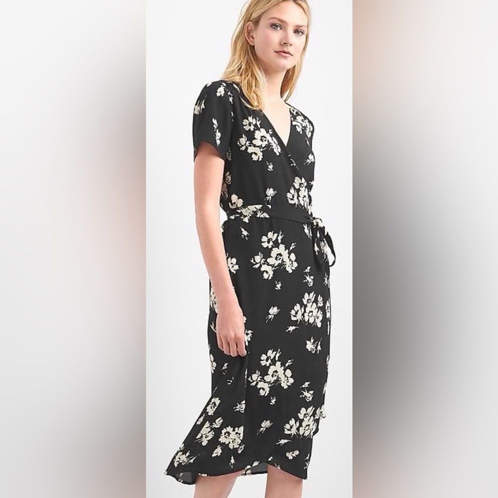 GAP Floral Wrap Midi Dress